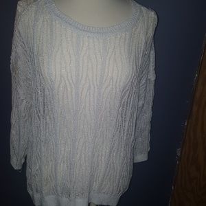 Jennifer Lopez glittery shimmer holey sweater